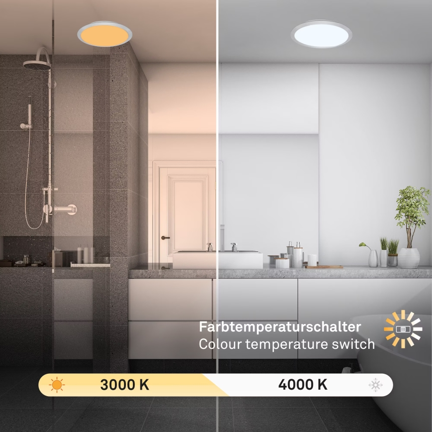 Brilo - LED kúpeľňové stropné svietidlo CTS LED/21W/230V 3000/4000K IP44, priemer 37 cm, matný chróm