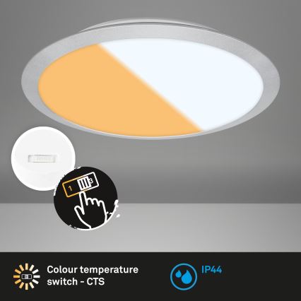 Brilo - LED kúpeľňové stropné svietidlo CTS LED/21W/230V 3000/4000K IP44, priemer 37 cm, matný chróm