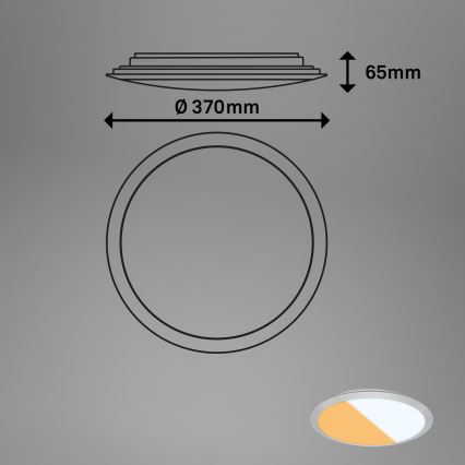 Brilo - LED kúpeľňové stropné svietidlo CTS LED/21W/230V 3000/4000K IP44, priemer 37 cm, matný chróm