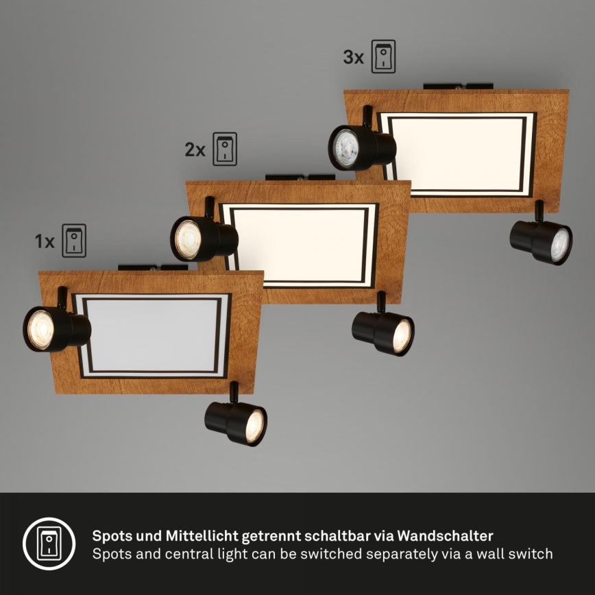 Brilo - LED Stropné svietidlo LED/12W/230V + 2xGU10/9W 3000K
