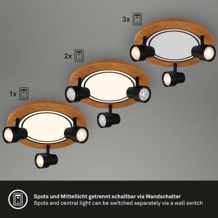 Brilo - LED Stropné svietidlo LED/12W/230V + 3xGU10/9W 3000K
