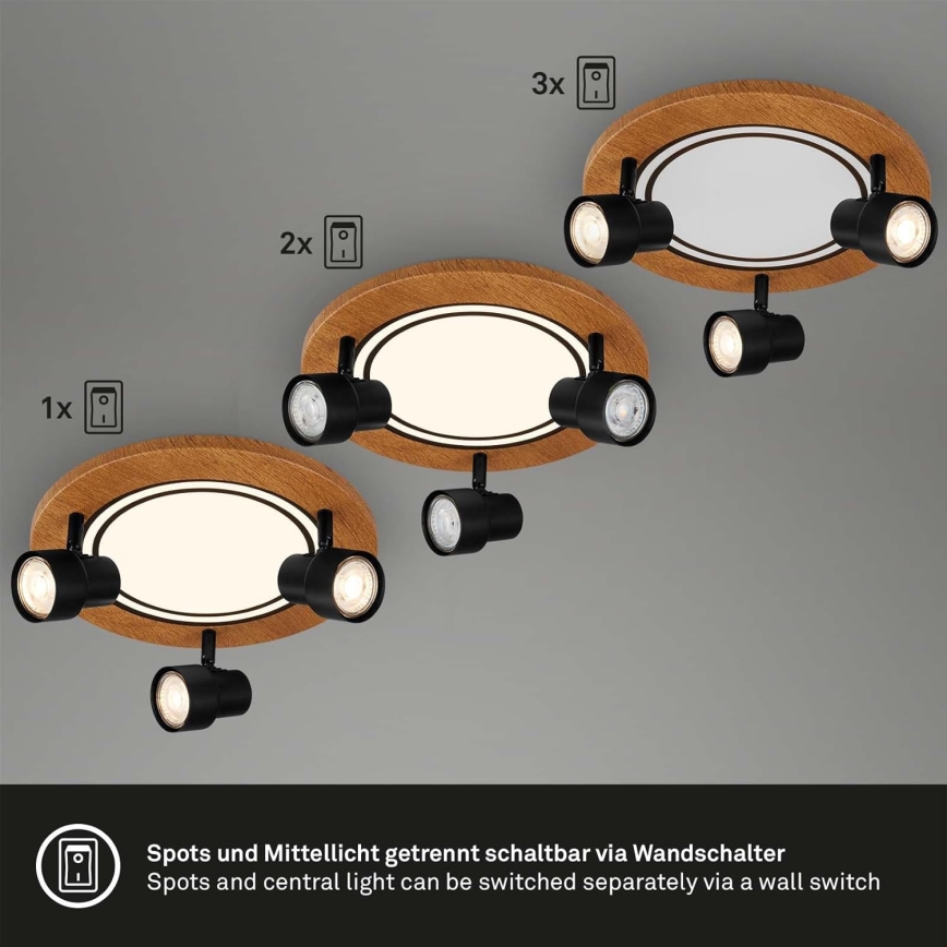 Brilo - LED Stropné svietidlo LED/12W/230V + 3xGU10/9W 3000K