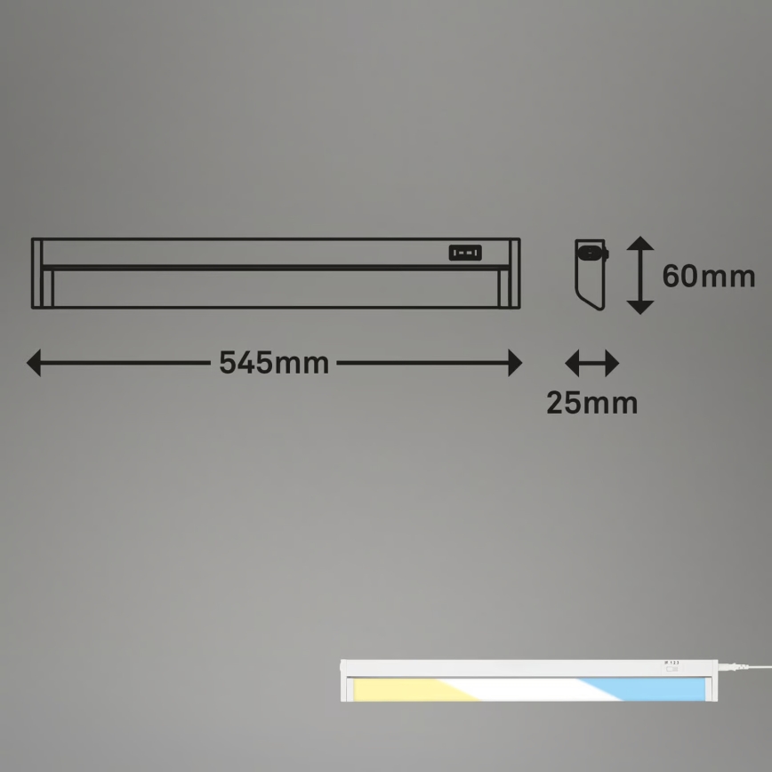 Brilo - LED svietidlo pod kuchynskú linku LED/6W/230V 2700/4000/6500K 54,5 cm biela