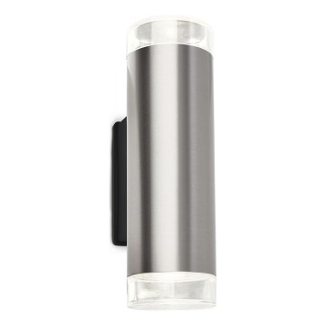Brilo - LED Vonkajšie nástenné svietidlo 2xGU10/4,7W/230V IP44 4000K matný chróm