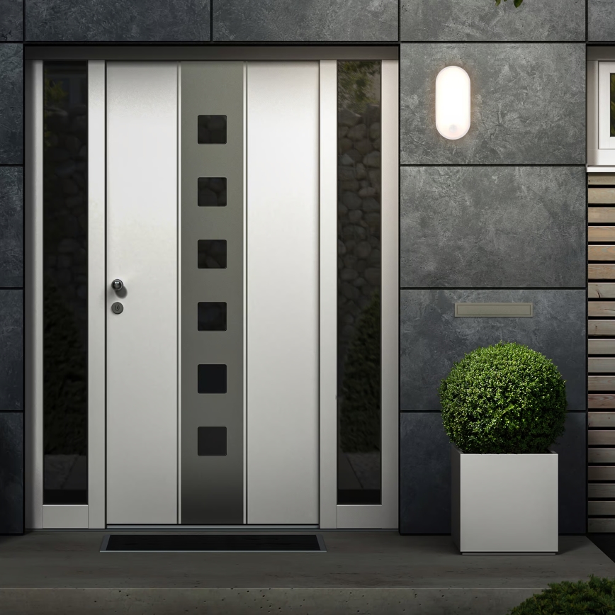 Brilo - LED vonkajšie nástenné svietidlo so senzorom pohybu a súmraku RUCH LED/12W/230V IP65 biele