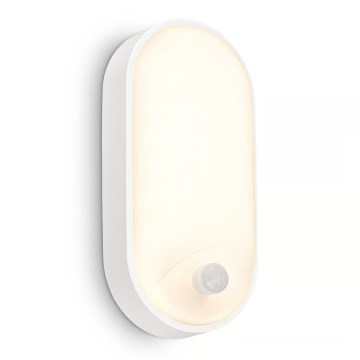 Brilo - LED vonkajšie nástenné svietidlo so senzorom pohybu a súmraku RUCH LED/12W/230V IP65 biele