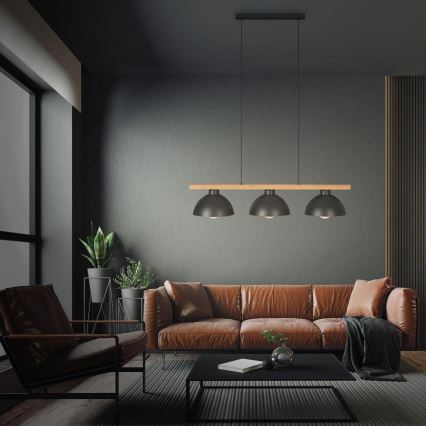 Brilo - Luster na lanku 3xE27/40W/230V kaučukovník