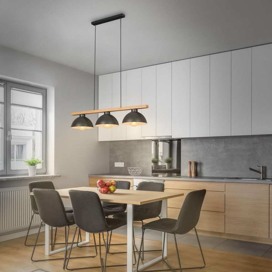 Brilo - Luster na lanku 3xE27/40W/230V kaučukovník
