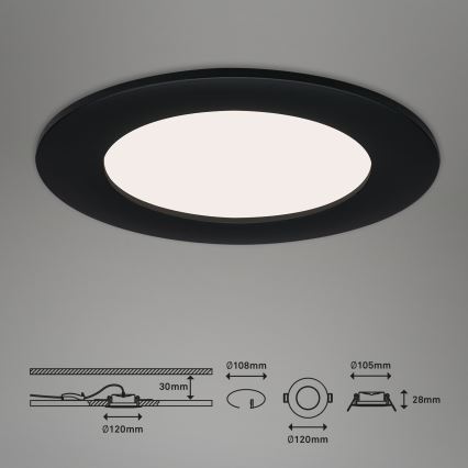 Brilo - SADA 3x LED Kúpeľňové podhľadové svietidlo FLAT LED/7W/230V IP44