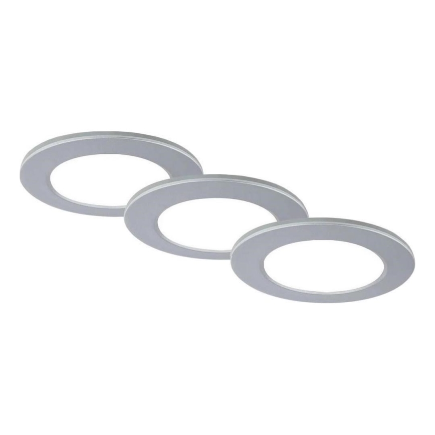 Brilo - SADA 3x LED Kúpeľňové podhľadové svietidlo LED/4W/230V IP44 3000/4000K strieborná