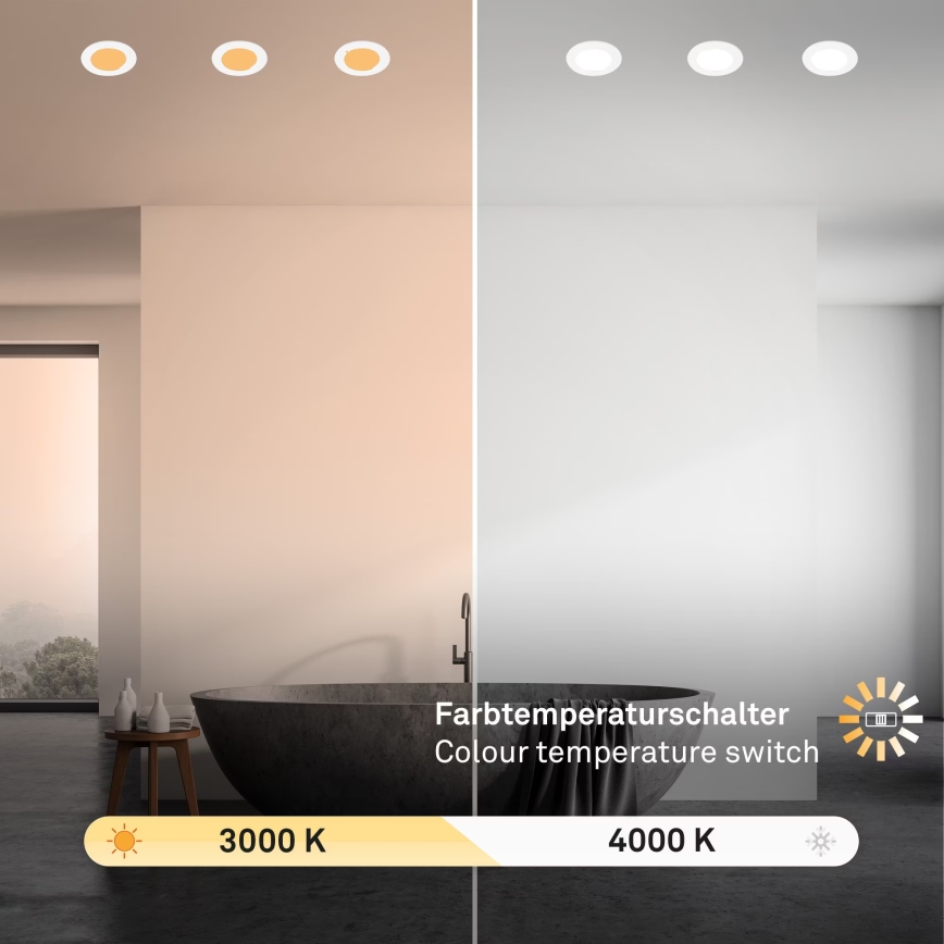 Brilo - SADA 3x LED Kúpeľňové podhľadové svietidlo LED/4W/230V IP44 3000/4000K biela