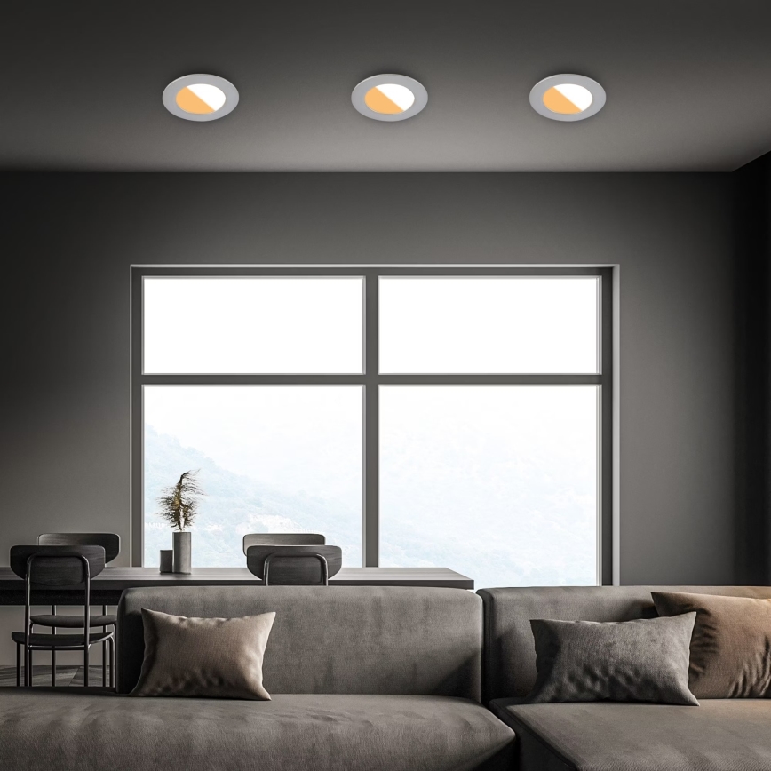 Brilo - SADA 3x LED Kúpeľňové podhľadové svietidlo LED/4W/230V IP44 3000/4000K strieborná