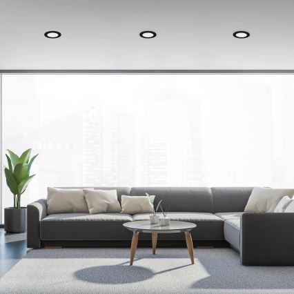 Brilo - SADA 3 ks LED kúpeľňových zapustených svietidiel FLAT LED/6W/230V IP44, čierne