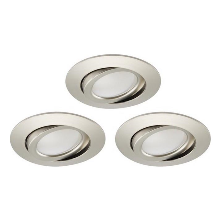 Brilo - SADA 3x LED Stmievateľné kúpeľňové podhľadové svietidlo LED/5W/230V IP23 matný chróm