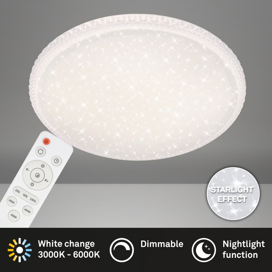 Brilo - LED Stmievateľné stropné svietidlo LED/48W/230V 3000/4000/6500K pr. 60 cm + diaľkové ovládanie