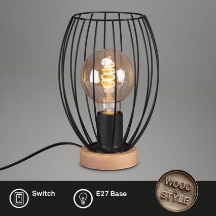 Brilo - Stolná lampa WAKTU 1xE27/25W/230V kaučukovník