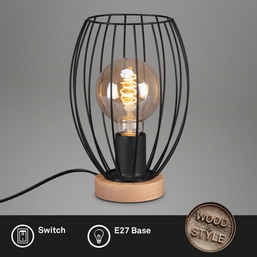 Brilo - Stolná lampa WAKTU 1xE27/25W/230V kaučukovník