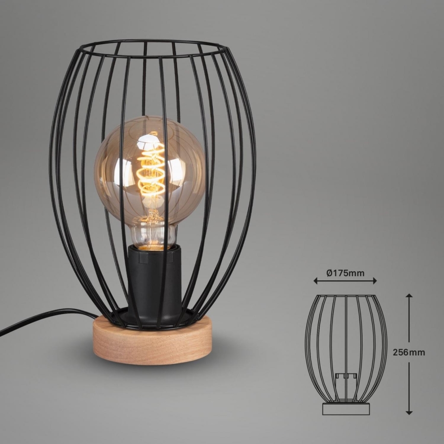 Brilo - Stolná lampa WAKTU 1xE27/25W/230V kaučukovník