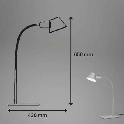 Brilo - Stolová lampa 1xE27/10W/230V matný chróm