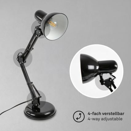 Brilo - Stolová lampa PIXA 1xE14/25W/230V čierna