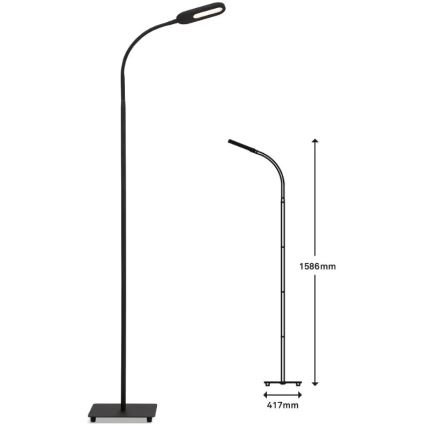 Briloner 1297-015 - LED Stmievateľná flexibilná stojacia lampa LED/6,6W/230V 3000K/4000K/6000K