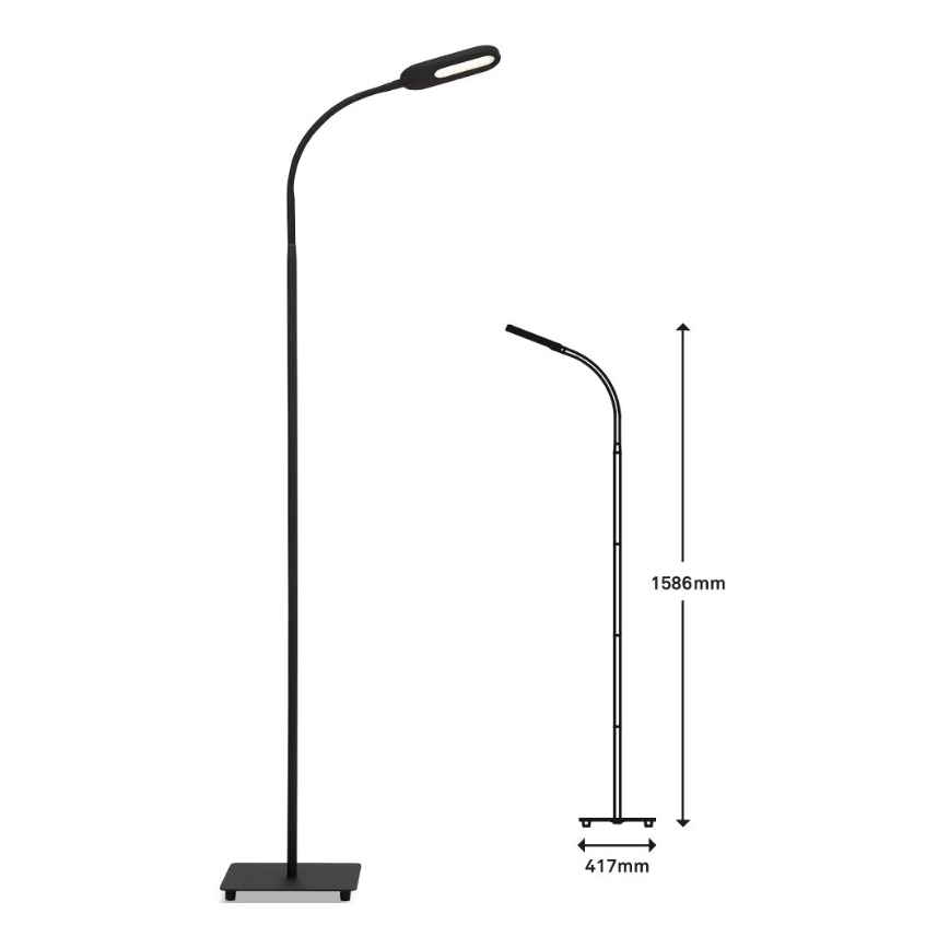 Briloner 1297-015 - LED Stmievateľná flexibilná stojacia lampa LED/6,6W/230V 3000K/4000K/6000K