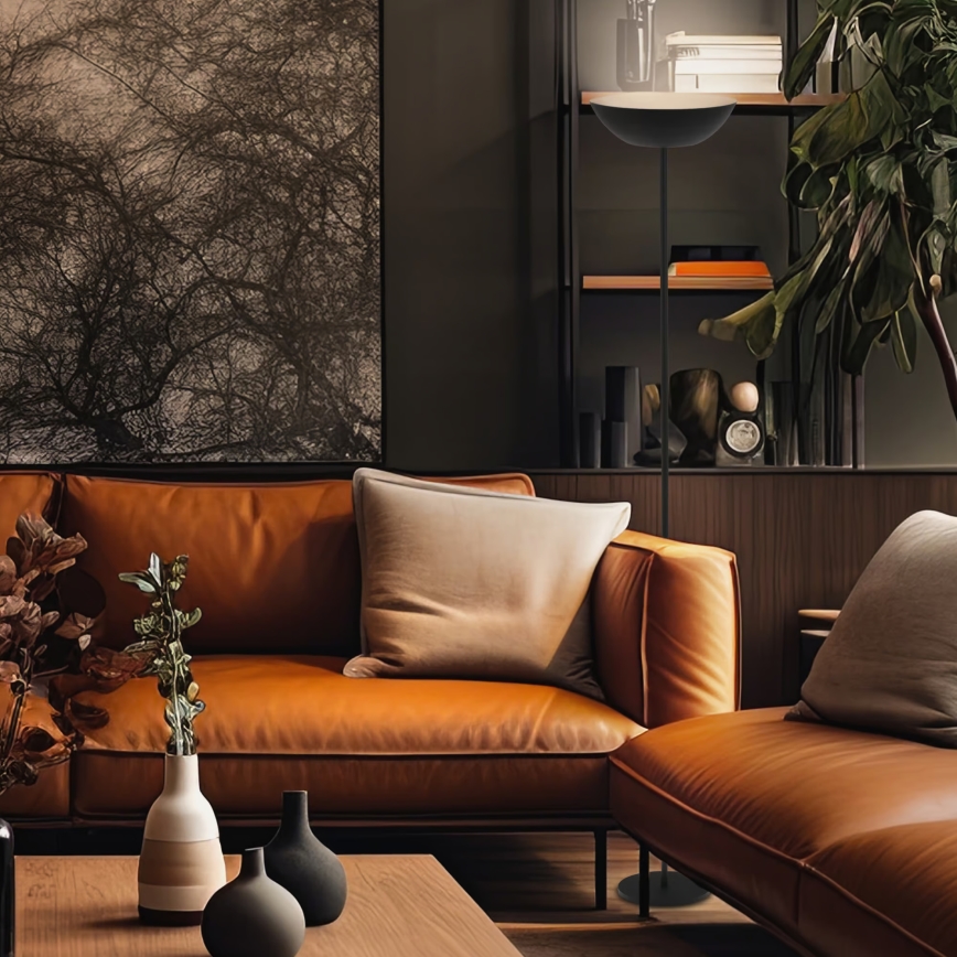 Briloner 1500015 - LED Stmievateľná stojacia lampa ESTATE LED/8W/5V 4000 mAh čierna