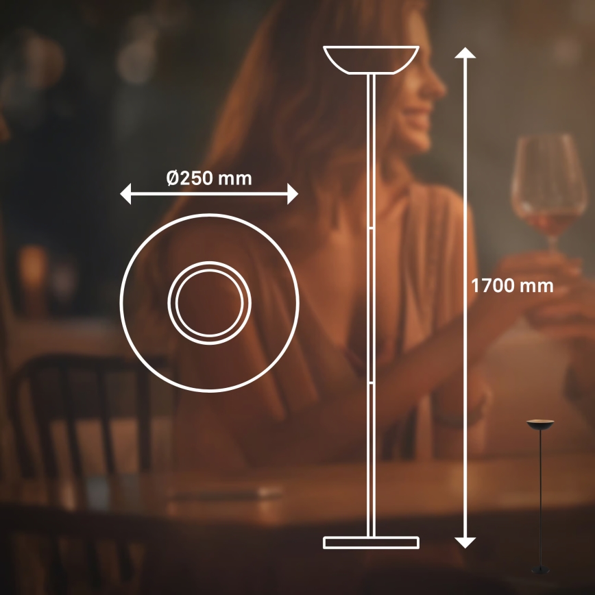 Briloner 1500015 - LED Stmievateľná stojacia lampa ESTATE LED/8W/5V 4000 mAh čierna