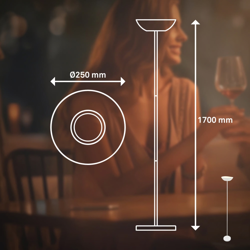 Briloner 1500016 - LED stmievateľná stojacia lampa ESTATE LED/8W/5V 4000 mAh biela