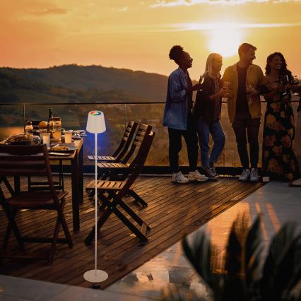 Briloner 1507016 - LED Stmievateľná stojacia lampa KIKI LED/4,3W/5V IP44 2600 mAh biela