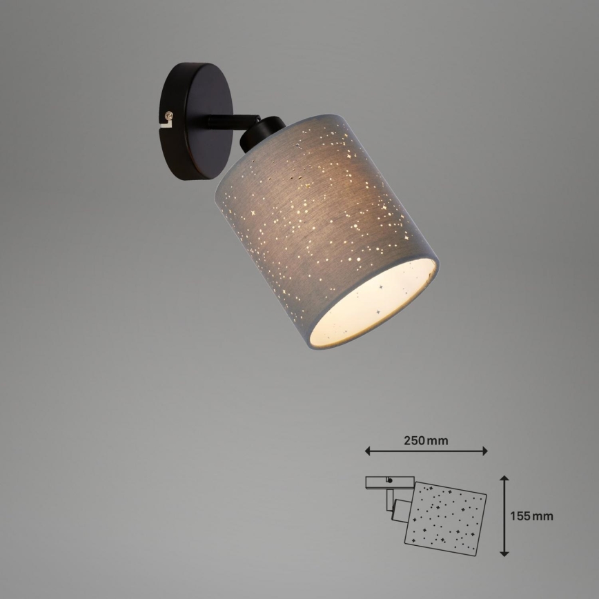 Briloner 2078-014 - Nástenné bodové svietidlo SPOTLIGHT 1xE27/25W/230V šedá/čierna