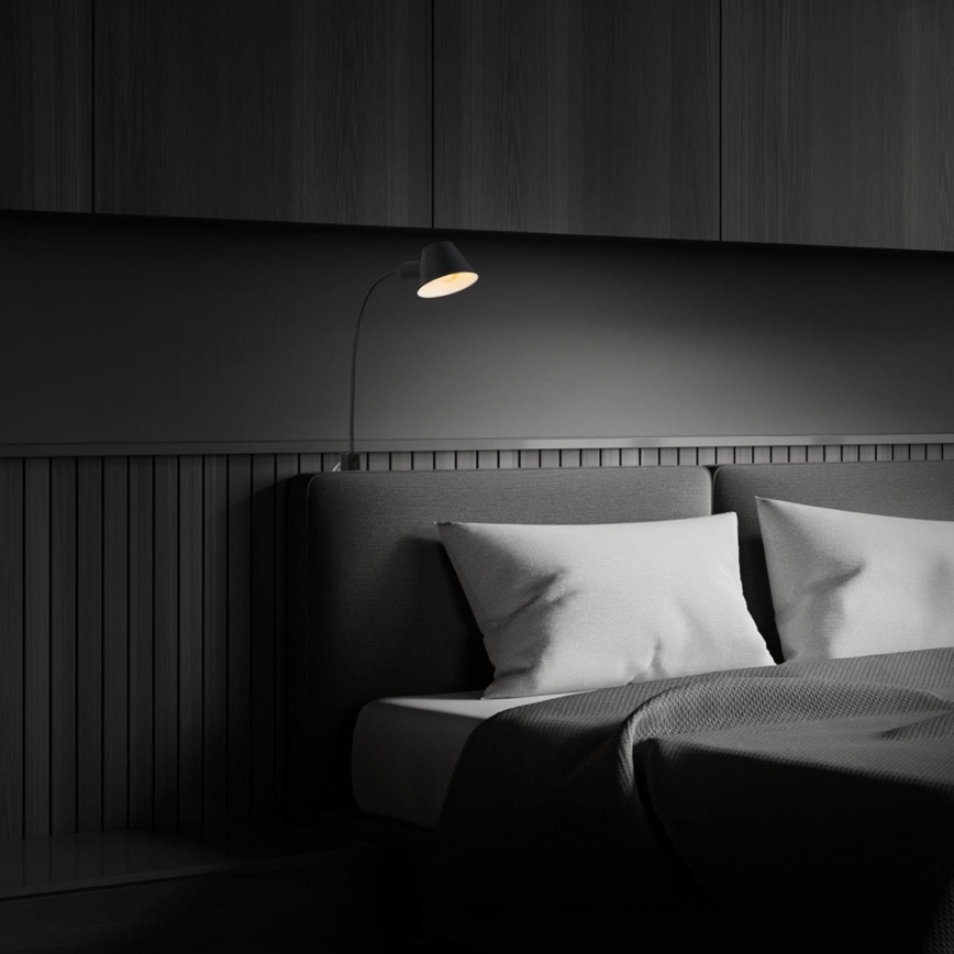 Briloner 2079-015 - Nástenná flexibilná lampa 1xE27/10W/230V čierna