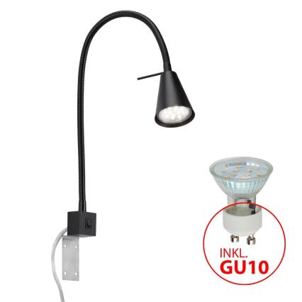 Briloner 2080-015 - LED flexibilná nástenná lampa COMFORT LIGHT 1xGU10/5W/230V čierna