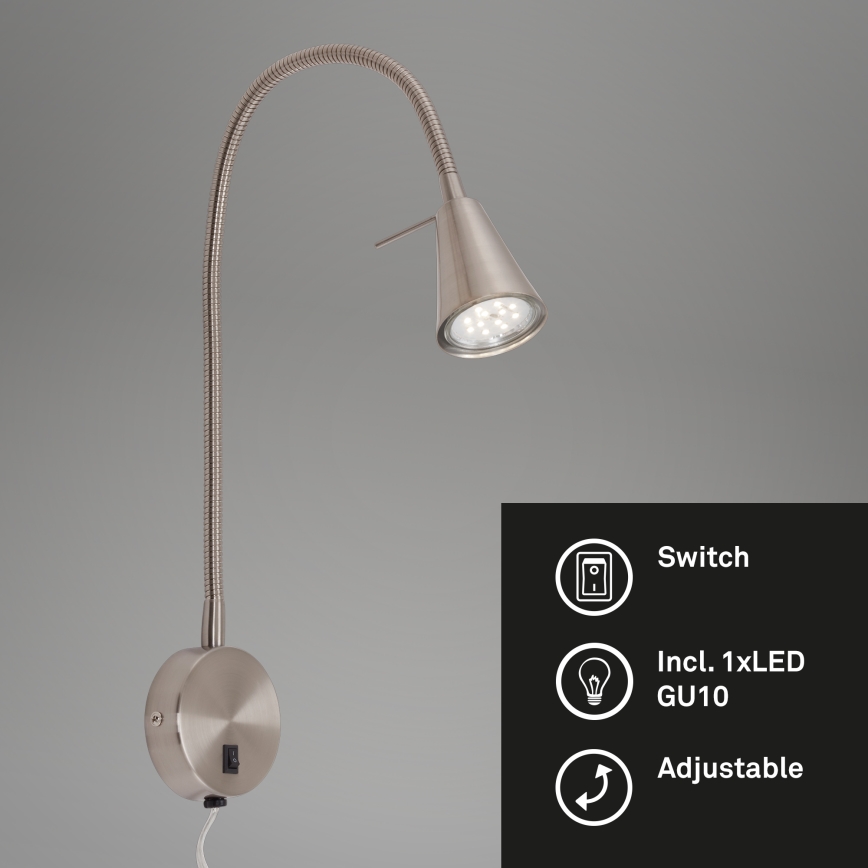 Briloner 2082-012 - LED flexibilné nástenné svietidlo COMFORT LIGHT 1xGU10/5W/230V matný chróm