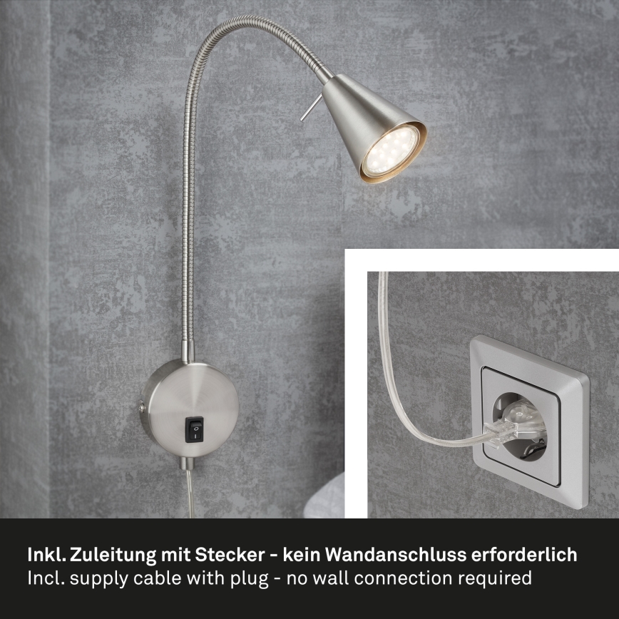 Briloner 2082-012 - LED flexibilné nástenné svietidlo COMFORT LIGHT 1xGU10/5W/230V matný chróm