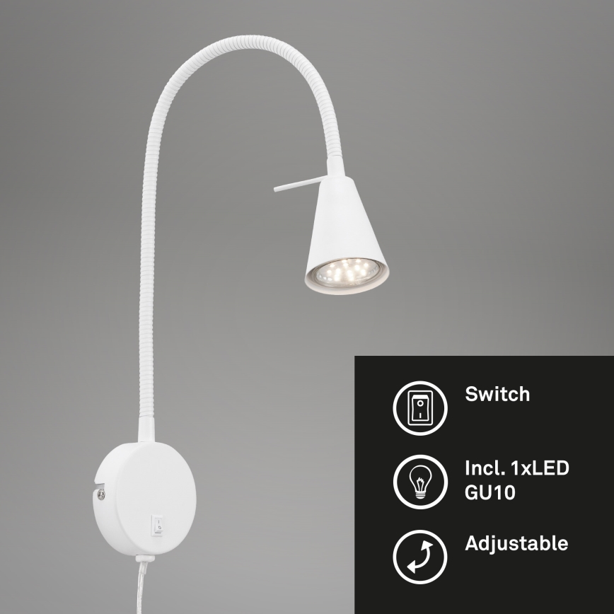 Briloner 2082-016 - LED flexibilné nástenné svietidlo COMFORT LIGHT 1xGU10/5W/230V biela