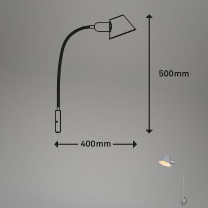 Briloner 2089-014 - Flexibilná nástenná lampa BRELLO 1xE27/10W/230V matný chróm