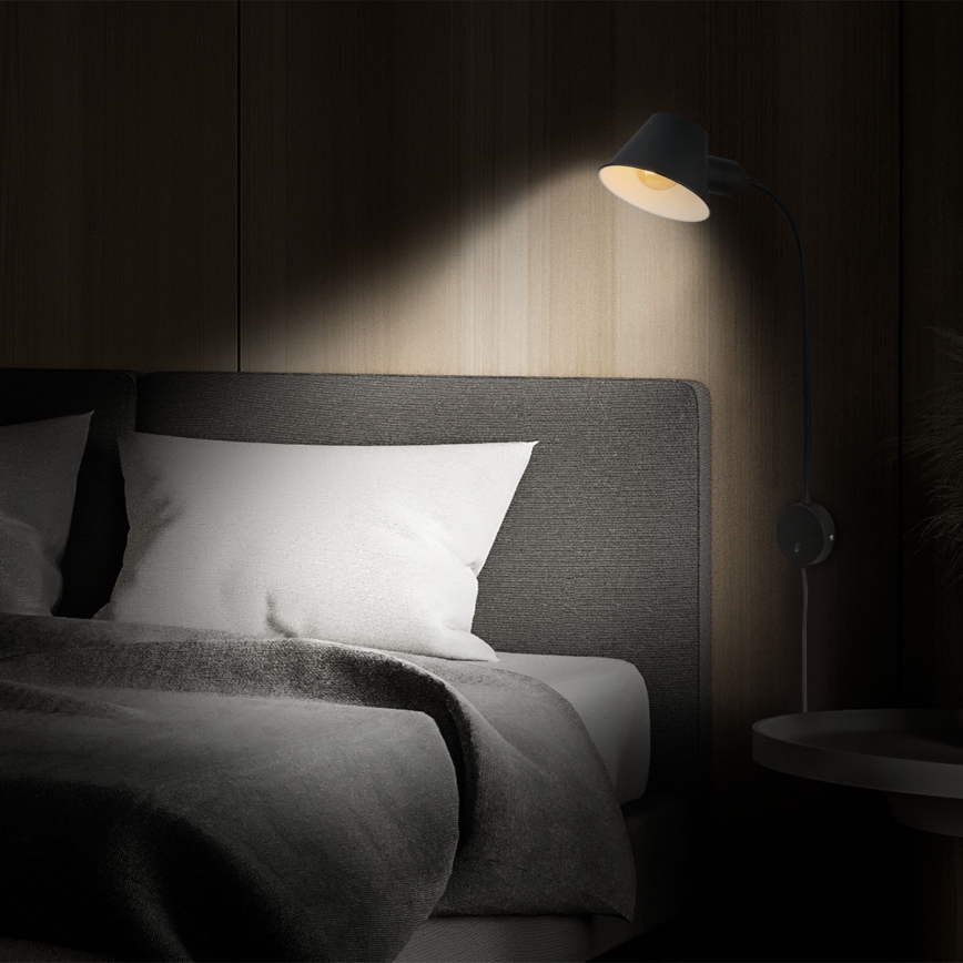 Briloner 2089-015 - Flexibilná nástenná lampa BRELLO 1xE27/10W/230V čierna