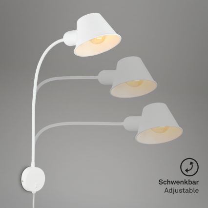 Briloner 2089-016 - Flexibilná nástenná lampa BRELLO 1xE27/10W/230V biela