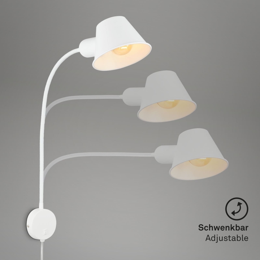 Briloner 2089-016 - Flexibilná nástenná lampa BRELLO 1xE27/10W/230V biela