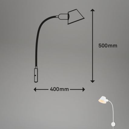Briloner 2089-016 - Flexibilná nástenná lampa BRELLO 1xE27/10W/230V biela