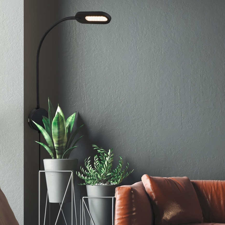 Briloner 2177015 - LED Stmievateľná flexibilná nástenná lampa LED/6W/230V čierna