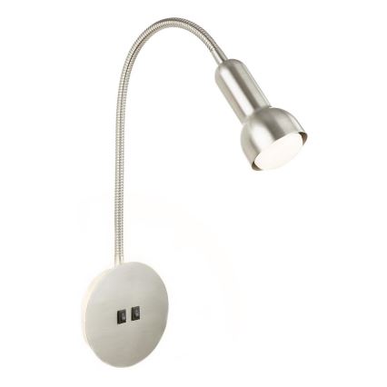 Briloner 2178012 - LED Nástenná flexibilná lampa 1xE14/10W/230V + LED/3W matný chróm