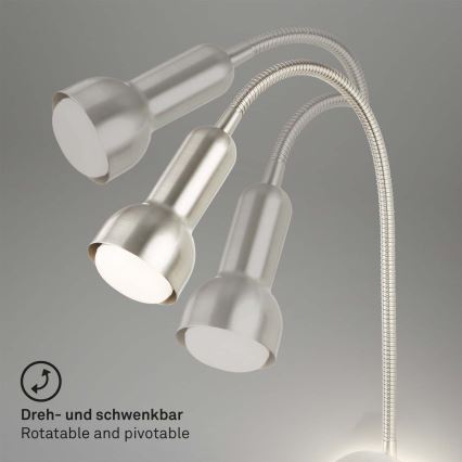 Briloner 2178012 - LED Nástenná flexibilná lampa 1xE14/10W/230V + LED/3W matný chróm