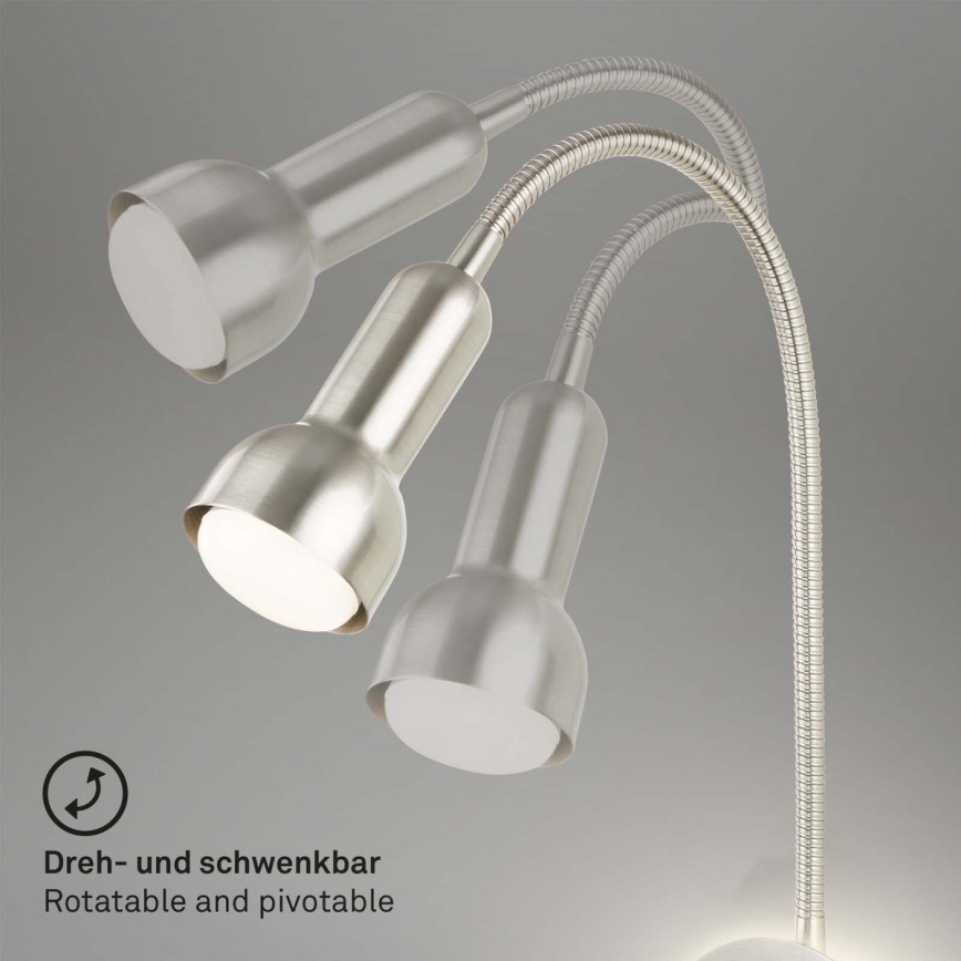 Briloner 2178012 - LED Nástenná flexibilná lampa 1xE14/10W/230V + LED/3W matný chróm