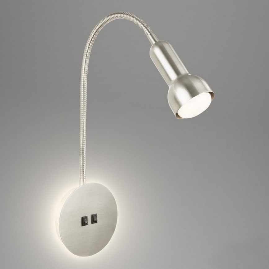 Briloner 2178012 - LED Nástenná flexibilná lampa 1xE14/10W/230V + LED/3W matný chróm