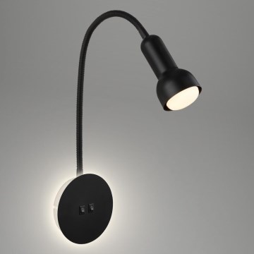 Briloner 2178015 - LED Nástenná flexibilná lampa 1xE14/10W/230V + LED/3W čierna