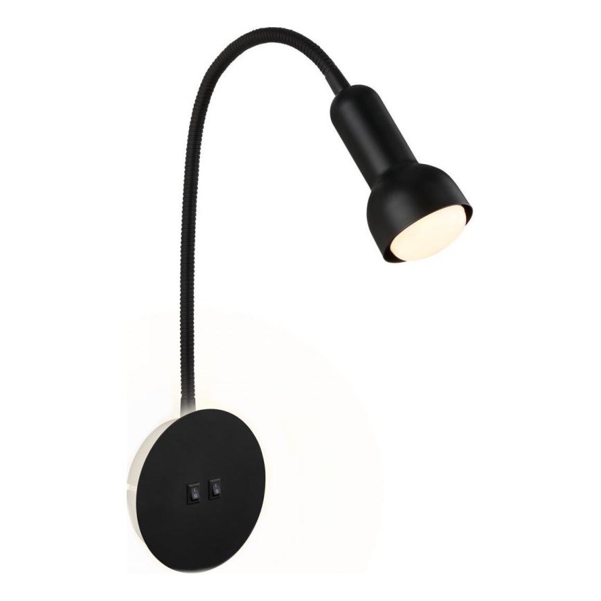 Briloner 2178015 - LED Nástenná flexibilná lampa 1xE14/10W/230V + LED/3W čierna