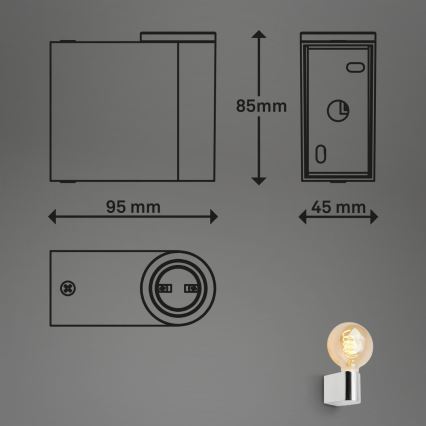 Briloner 2182-018 - Kúpeľňové nástenné svietidlo DONGA 1xE27/10W/230V IP44 lesklý chróm