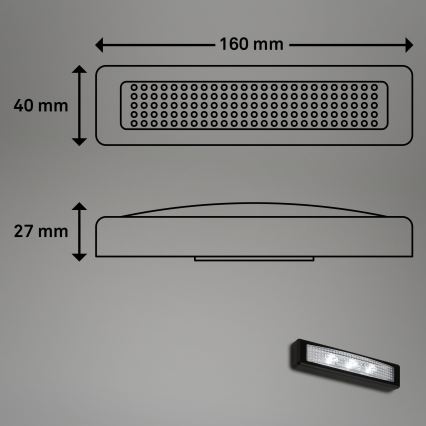 Briloner 2689-035 - LED Dotykové orientačné svietidlo LERO LED/0,18W/3xAAA čierna